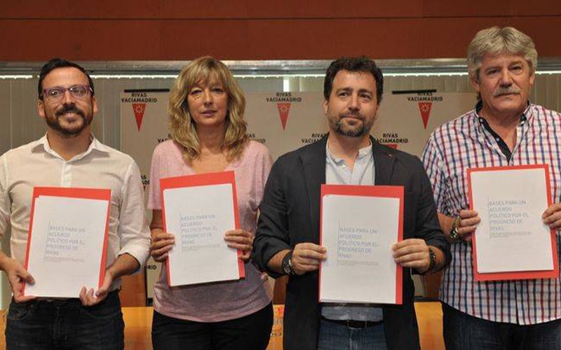 Acuerdo entre las tres fuerzas de izquierdas de Rivas, en 2015