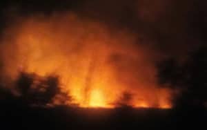 Incendio junto a la Cañada Real