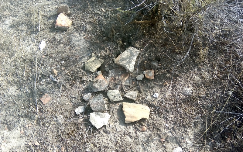 Restos arqueológicos en superficie en las ruinas del castillo de Ribas de Jarama (Fuente: Diario de Rivas)