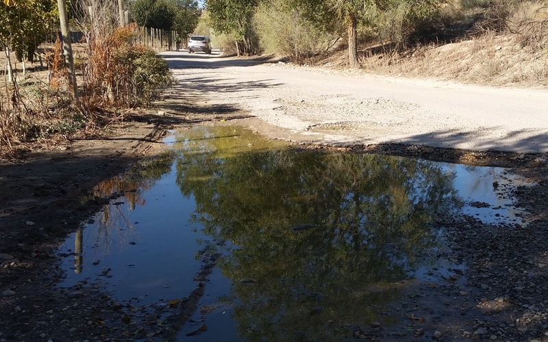 Baches en el camino de la Laguna del Campillo (Fuente: Diario de Rivas)