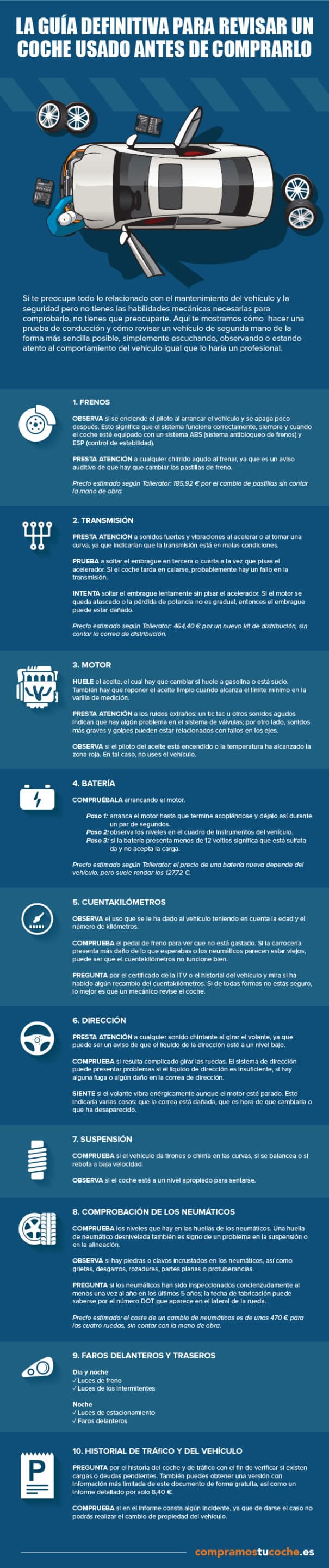 Guía para revisar un coche usado