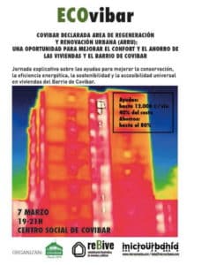 Cartel de la sesión informativa sobre cómo solicitar las ayudas para reformar las viviendas de Covibar