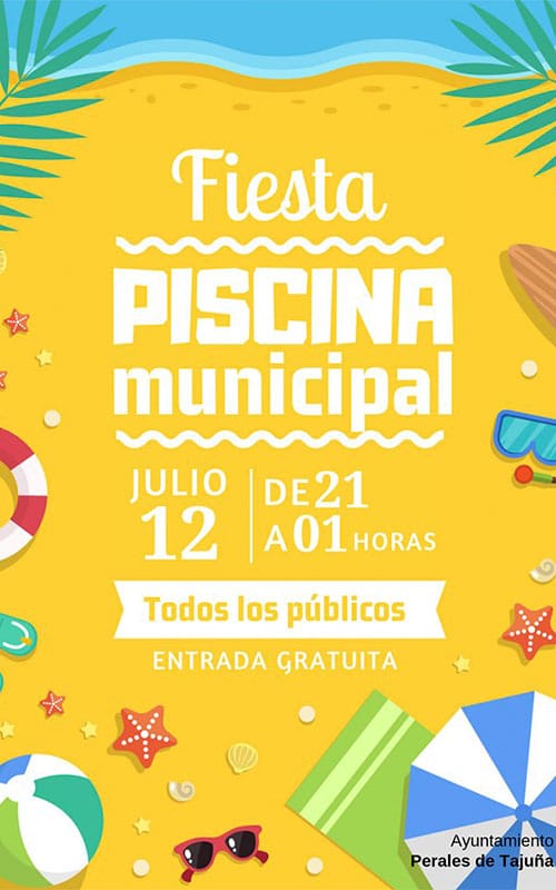 Fiesta en la piscina. Ayuntamiento Perales de Tajuña.