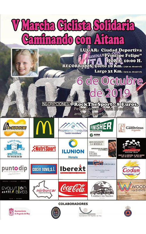 V Marcha ciclista solidaria caminando con aitana