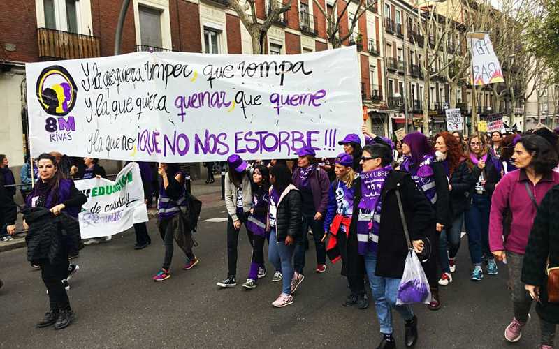 La Asamblea del 8M de Rivas, en la manifestación del pasado 8 de marzo de 2020