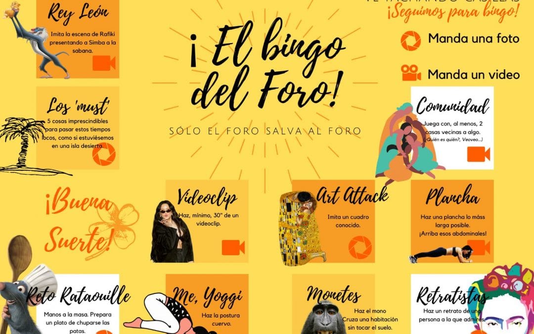 Diez retos de cuarentena en familia: el ‘bingo’ del Foro Juvenil de Rivas