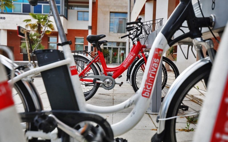 Punto de BicinRivas, el servicio municipal de bicicletas de alquiler