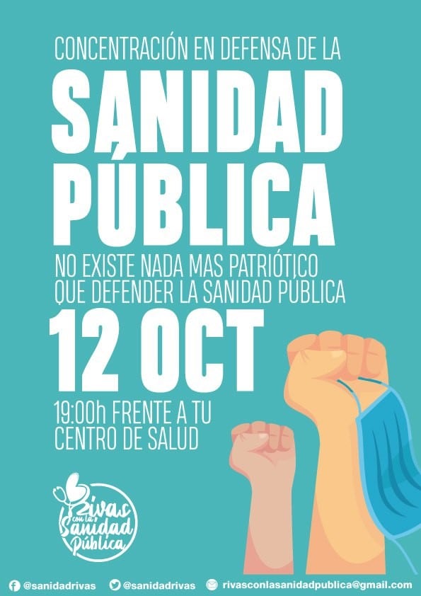 cartel concentración plataforma Rivas sanidad pública