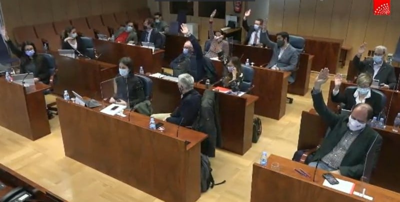 Votación PNL M-50 Asamblea de Madrid