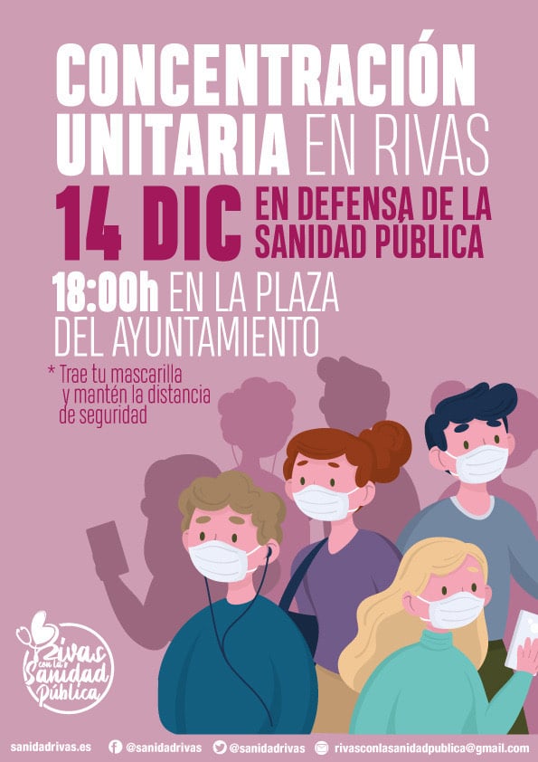 Concentración sanidad pública Rivas 14 de diciembre