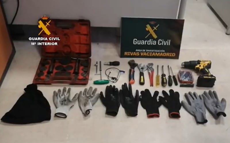 La Guardia Civil desmantela una banda dedicada al robo de establecimientos en Rivas, Arganda y Valdemoro