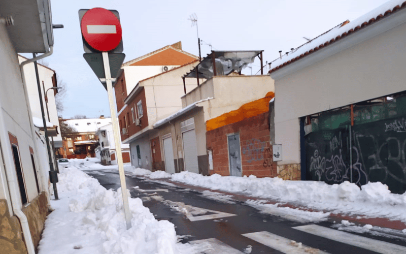 El pueblo de Rivas Vaciamadrid, bajo la nieve