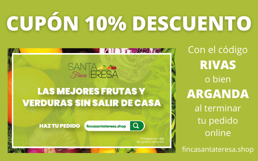 Finca Santa Teresa ofrece un cupón descuento del 10% en fruta y verdura a domicilio para Rivas y Arganda