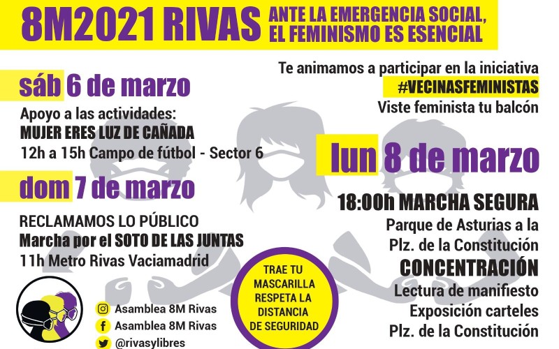 8M 2021: programa de actividades en Rivas