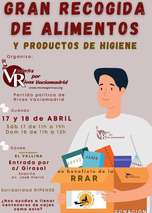 Cartel de la recogida solidaria en favor de la RRAR
