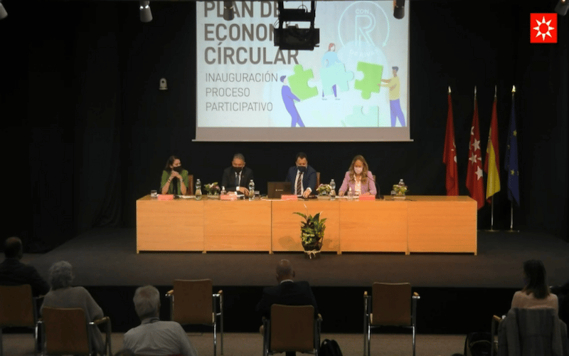 Presentación del Plan de Economía Circular en Rivas Vaciamadrid, con Pedro del Cura, Vanesa Millán, Mireia Mollá y Enrique Santiago 
