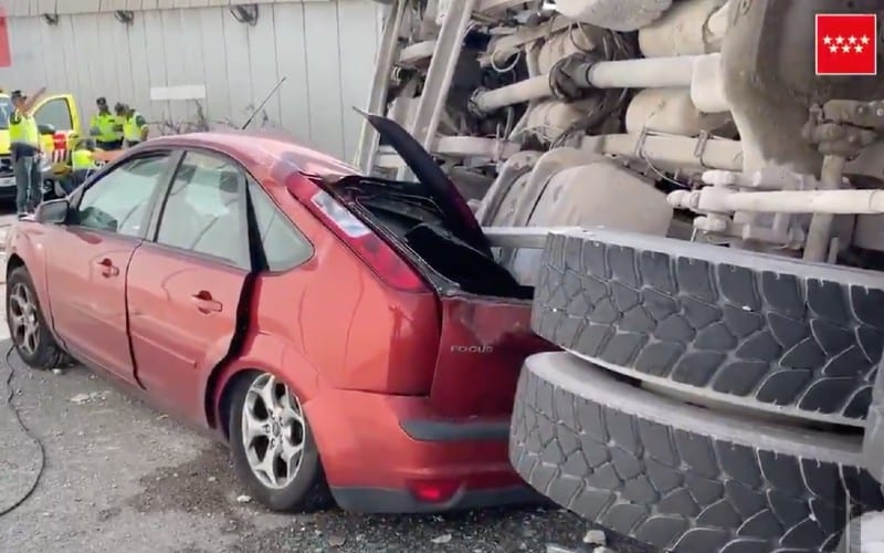 Accidente en el túnel de acceso a Rivas