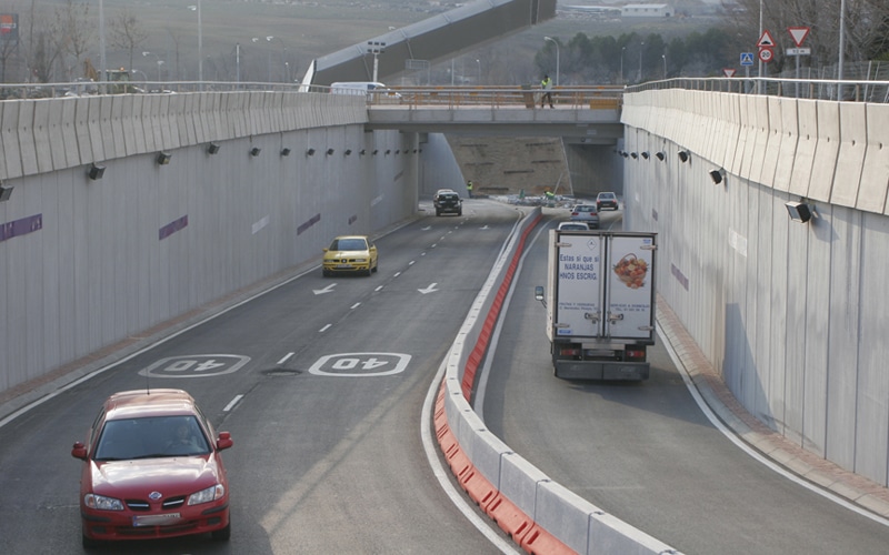 Túnel de salida a la A3 desde la avenida de Los Almendros (foto: Ayuntamiento de Rivas Vaciamadrid)