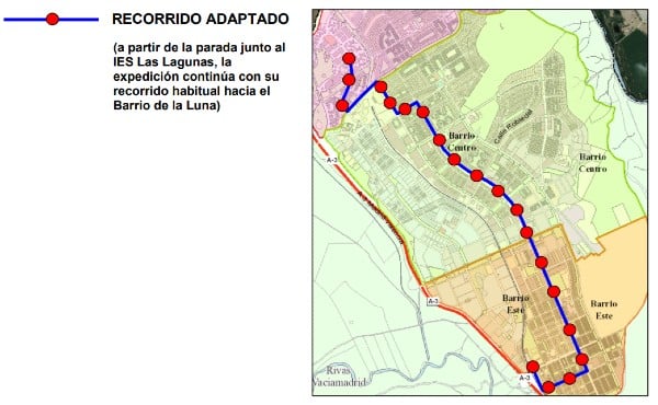 Recorrido servicio adaptado IES Las Lagunas