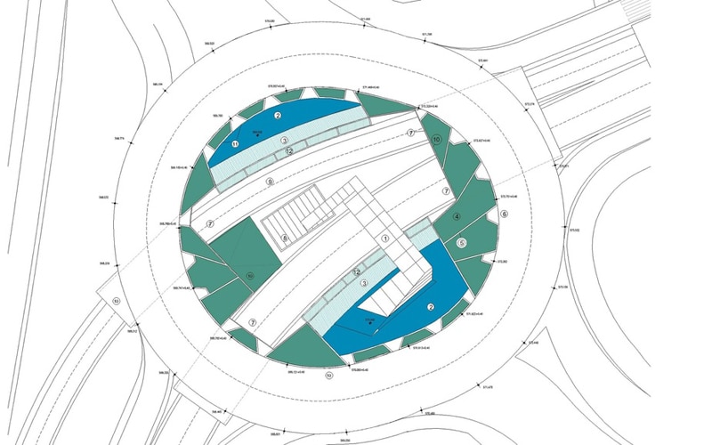 Plano arquitectónico de la rotonda donde se emplaza 'La espiral' (Fuente: RH Estudio)