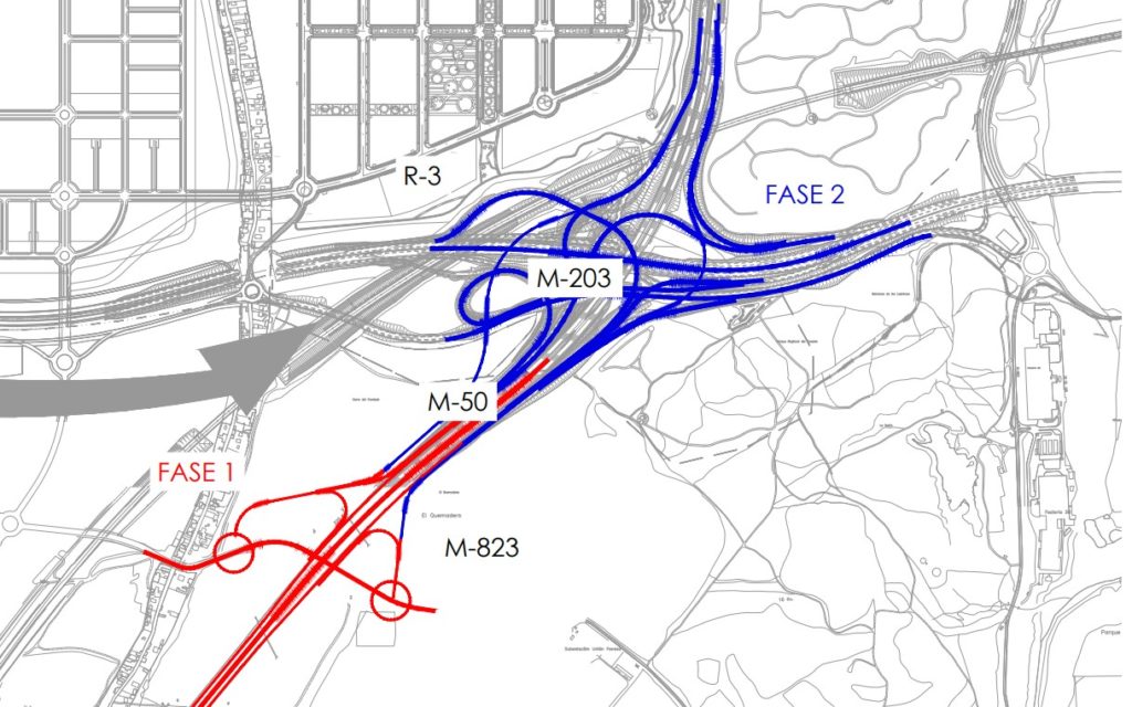 Enlace de Rivas Vaciamadrid con la M-50: Fase 1 y Fase 2