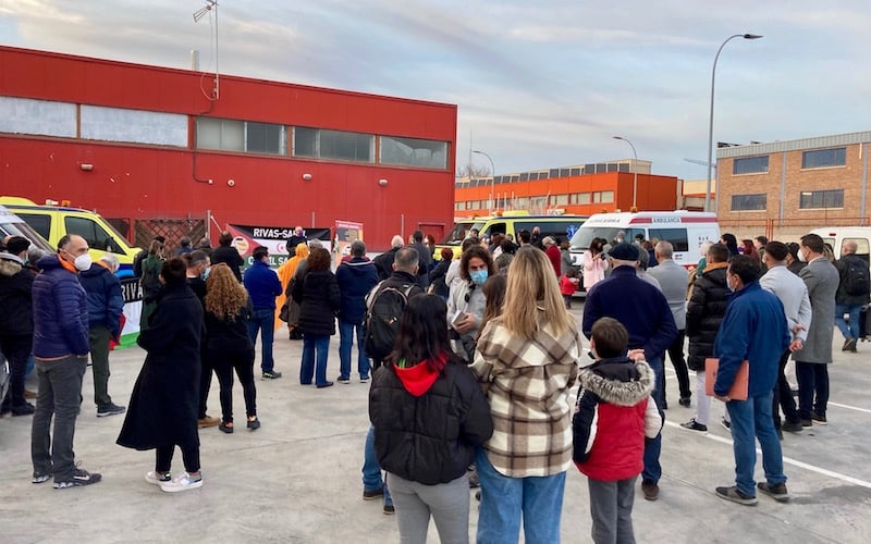 Acto de despedida de los voluntarios y voluntarias de la Caravana 4x4 Rivas-Sahel, este jueves