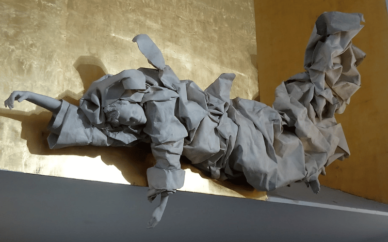 Estatua de Santa Mónica de la parroquia de Santa Mónica de Rivas Vaciamadrid, obra de Javier Viver