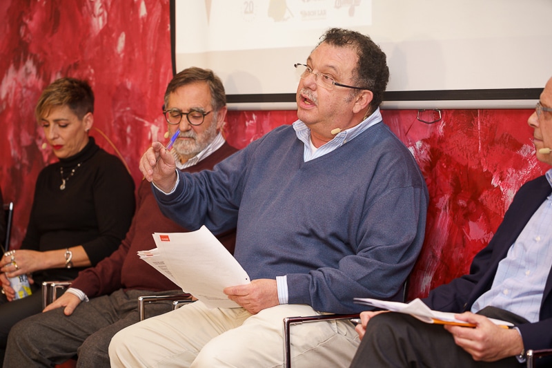 Luis Domercq, consejero de Jarama Desarrollos Inmobiliarios; y Jesús Montero, director financiero de Larvin, durante su intervención en 'Rivas en la encrucijada: ideas para una ciudad sostenible'