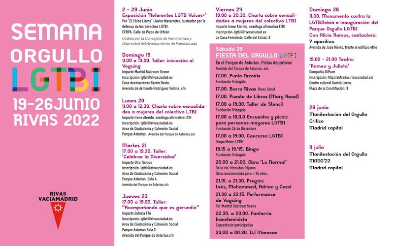 Programación de la Semana del Orgullo LGTBI 2022 en Rivas