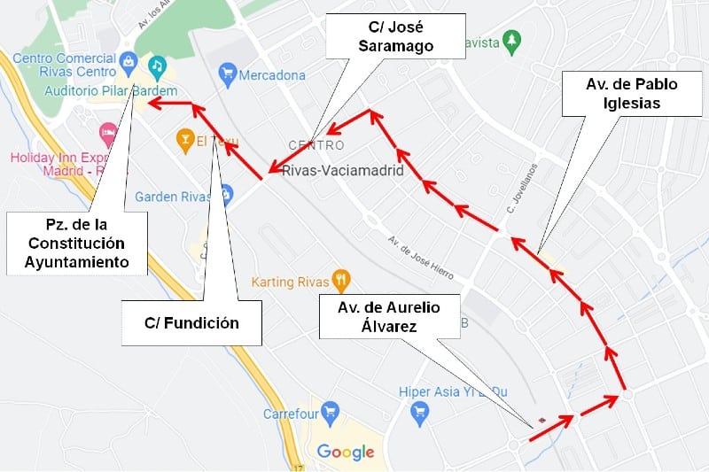 Una manifestación por las pensiones provocará cortes de tráfico en varias calles de Rivas este jueves 13 de octubre