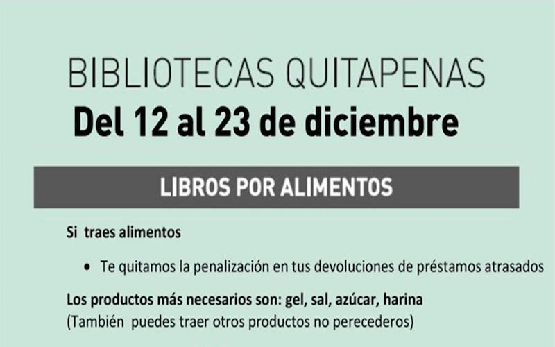 ‘Bibliotecas Quitapenas’ en Rivas: libros por alimentos hasta el 23 de diciembre