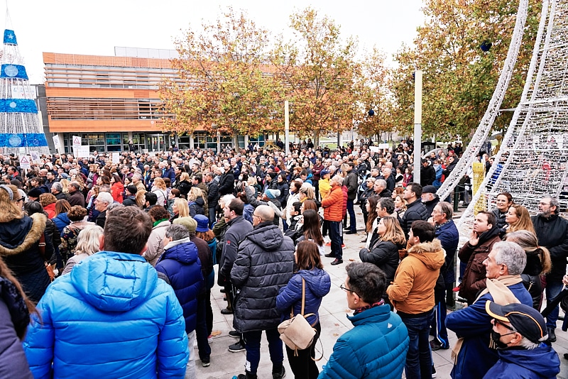Manifestación contra los nuevos carriles bici de Rivas Vaciamadrid 