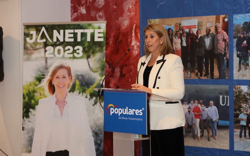 Presidenta del Partido Popular de Rivas y candidata a la Alcaldía, Janette Novo, durante la celebración de la Copa de Navidad