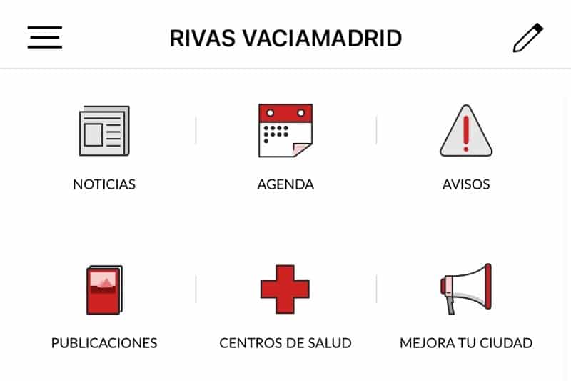 Escritorio de la nueva app municipal 'Rivas Ciudad'.