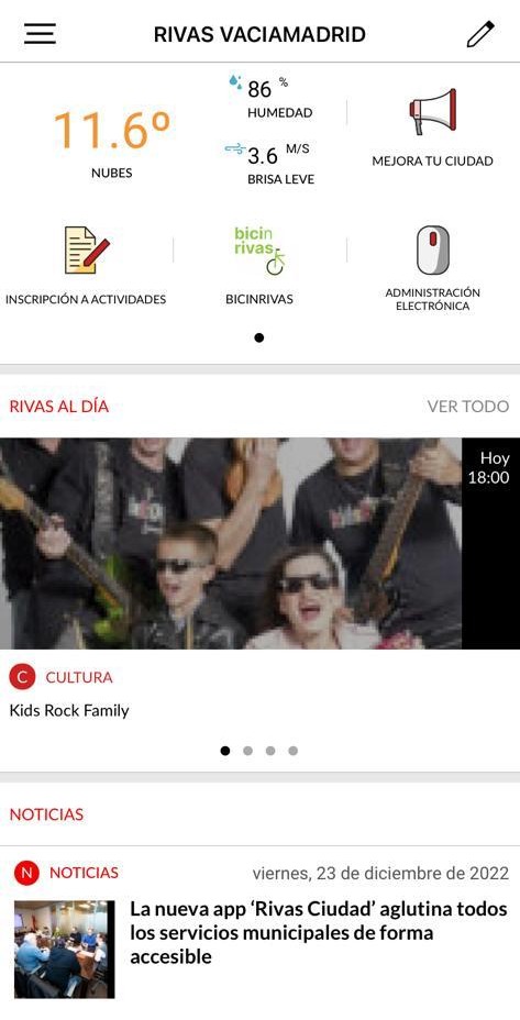 Escritorio 360 personalizado de la app 'Rivas Ciudad'
