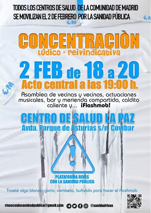 Concentración en el centro de salud La Paz el 2 de febrero