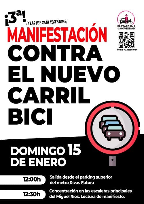 Manifestación contra el carril bici 15 de enero