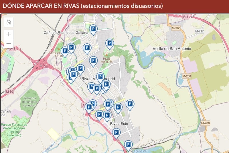 Rivas, una ciudad con más de 35.000 plazas de aparcamiento libre, gratuito y en suelo público