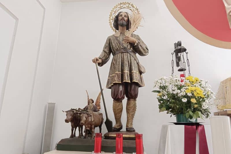 Réplica de imagen de San Isidro, en la parroquia de San Marcos de Rivas Vaciamadrid (Fuente: Diario de Rivas)