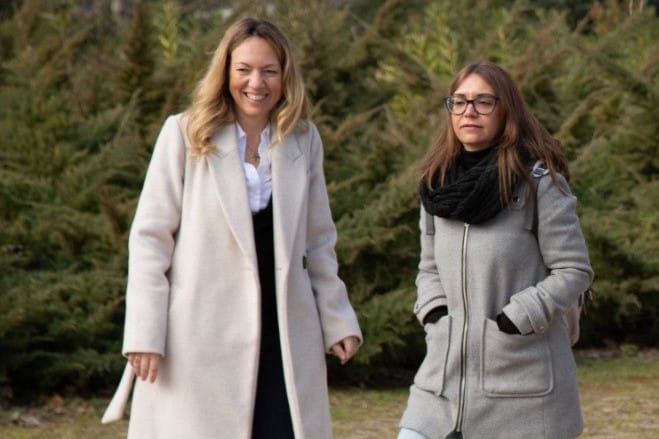 Vanessa Millán, portavoz de Podemos Rivas, y Aída Castillejo, coportavoz de IU-Equo-Más Madrid, el pasado febrero