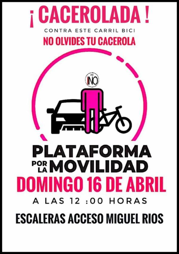Cacerolada contra el carril bici