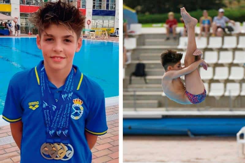 Sergio Heredero, con sus medallas cosechadas en el campeonato de España de verano