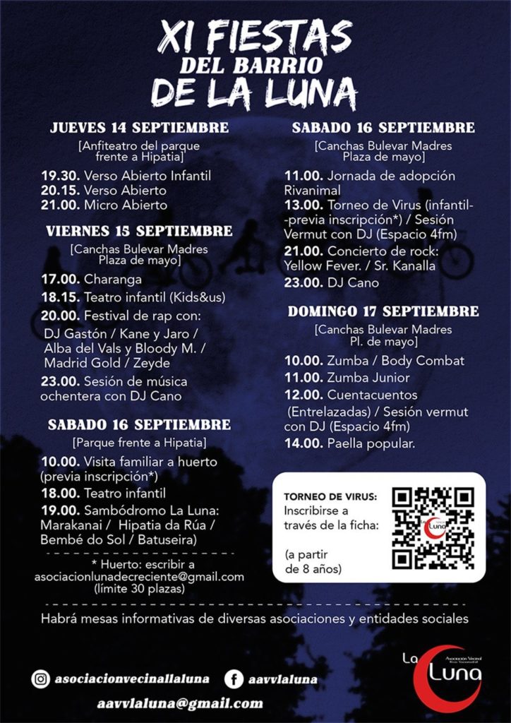 Programa de las fiestas del barrio de La Luna