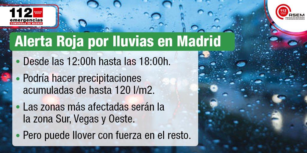 El Ayuntamiento de Rivas pide evitar desplazamientos innecesarios este domingo ante la alerta roja por lluvias