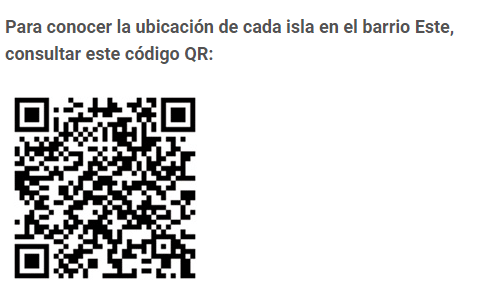 QR con la ubicación de las islas del contenedor marrón