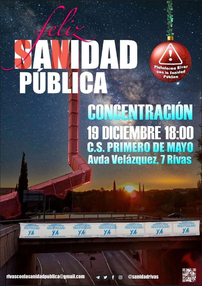 Concentración de la plataforma Rivas con la Sanidad Pública