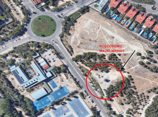 Plano superior con la ubicación concreta del rocódromo