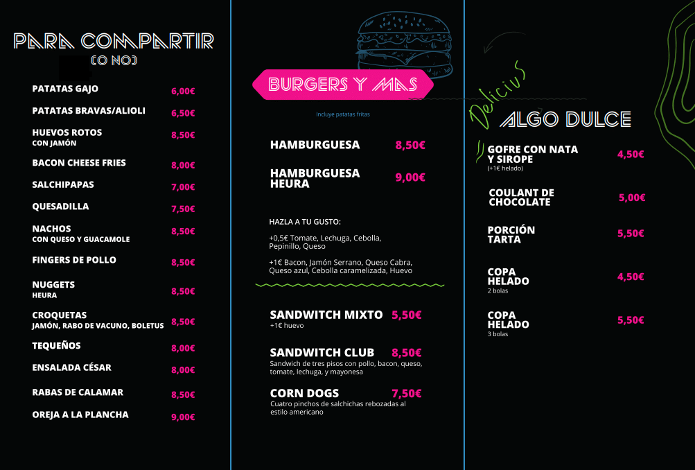 Menú de BGB Rivas