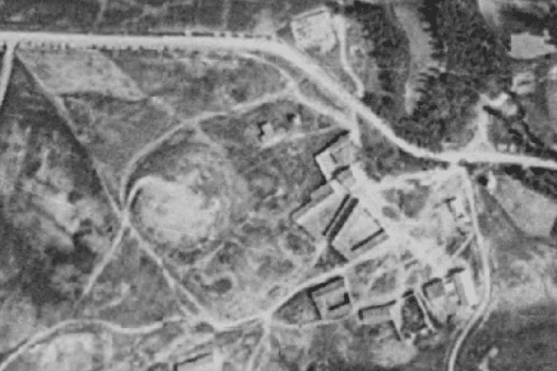 Foto aérea de Rivas de Jarama (1956). Ortofoto. Fuente: Comunidad de Madrid. Cartomadrid.