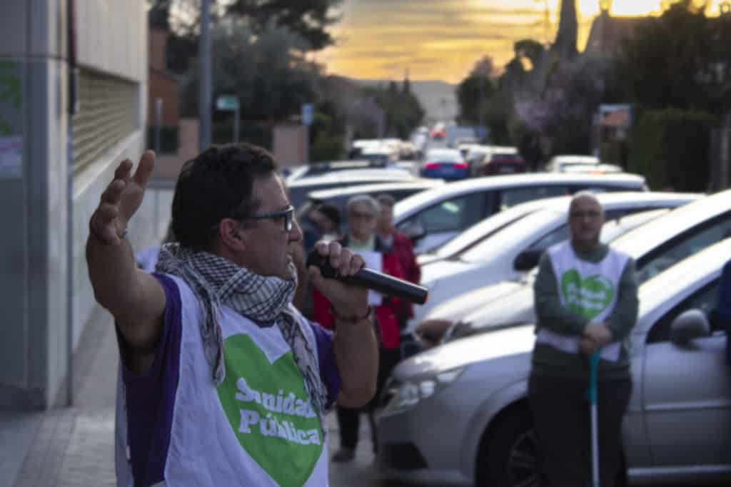 La manifestación se produjo frente al centro de salud Santa Mónica